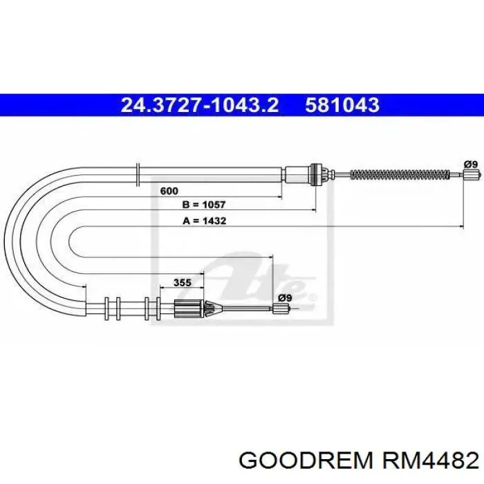 Трос ручного тормоза задний Goodrem RM4482 цена, от 6.55 USD
