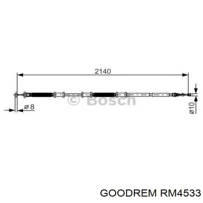 Трос стояночного тормоза задний правый Goodrem RM4533 цена, от 16.73 USD