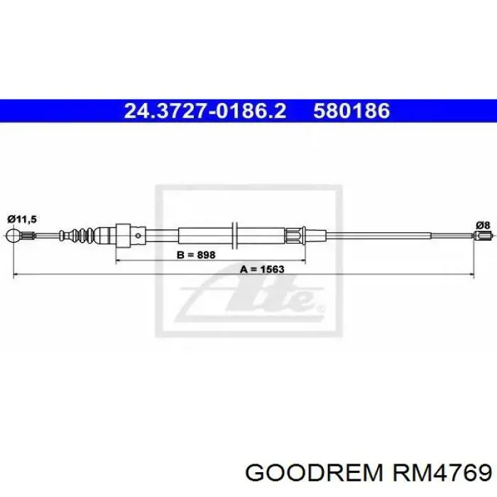 Задний трос ручника RM4769 Goodrem