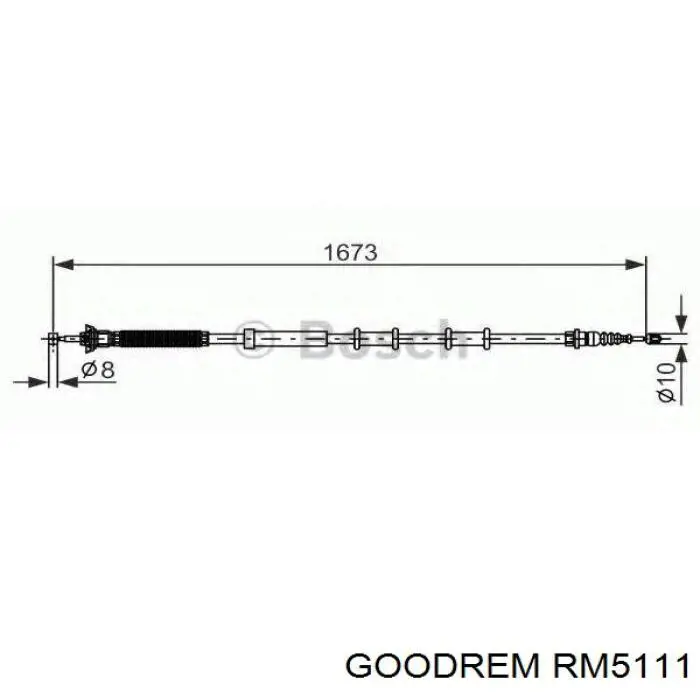 RM5111 Goodrem трос ручного тормоза задний правый