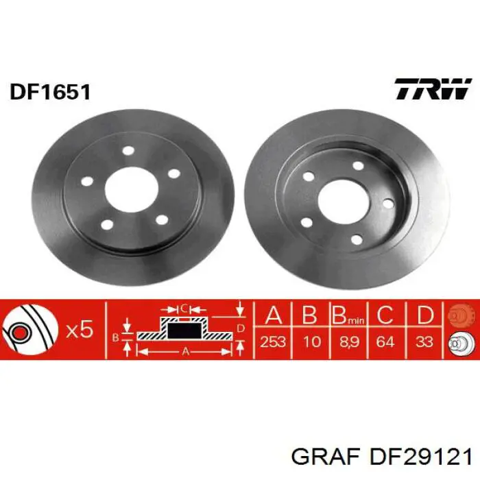 DF29121 Graf тормозные диски