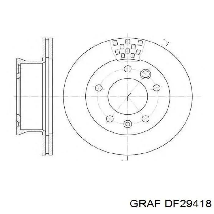 Передние тормозные диски DF29418 Graf