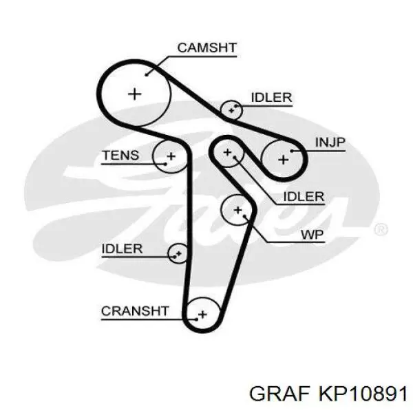 ГРМ ремни, комплект Graf KP10891 цена, от 137.84 USD