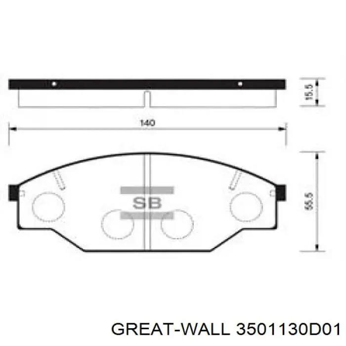 Pastillas de freno delanteras 3501130D01 Great Wall