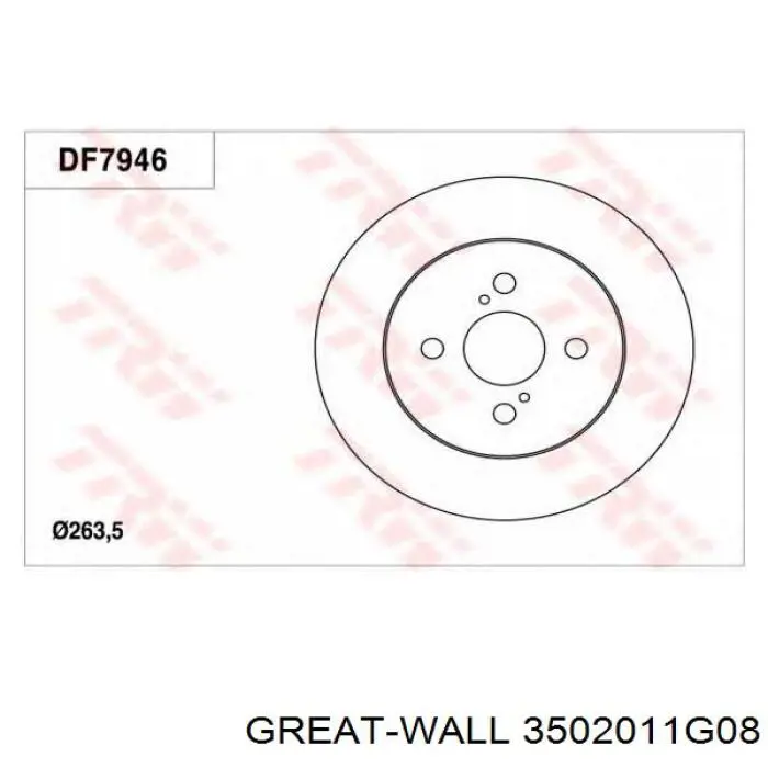 Диск тормозной задний GREAT WALL 3502011G08