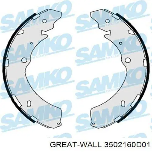 Купить 3502160D01 Great Wall Задние барабанные тормозные колодки