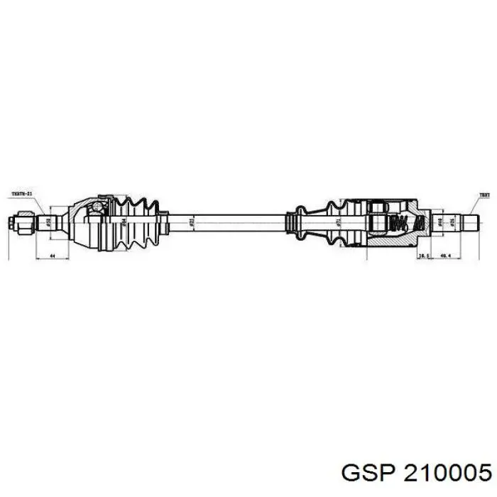 Левая полуось 210005 GSP
