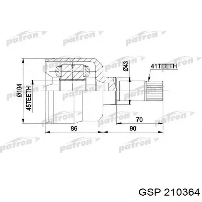 Привод передний левый GSP 210364 цена, от 78.71 USD