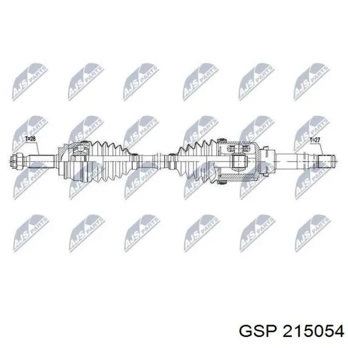 215054 GSP полуось (привод передняя левая)