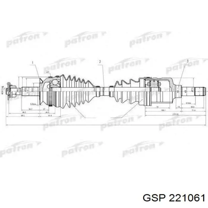 Привод передний правый GSP 221061 цена, от 67.64 USD