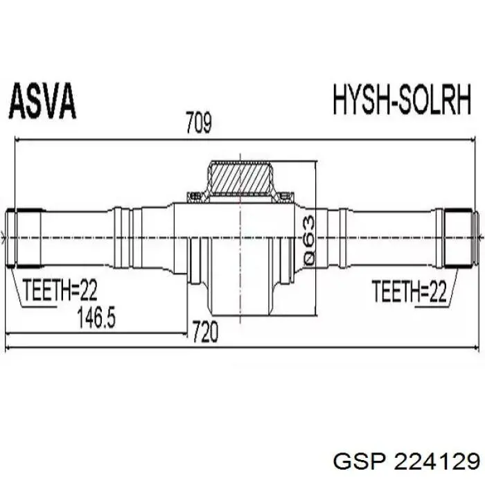 Привод передний правый GSP 224129 цена, от 98.62 USD