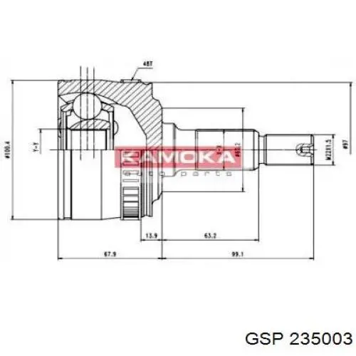 Полуось (привод) передняя GSP 235003 цена, от 86.19 USD