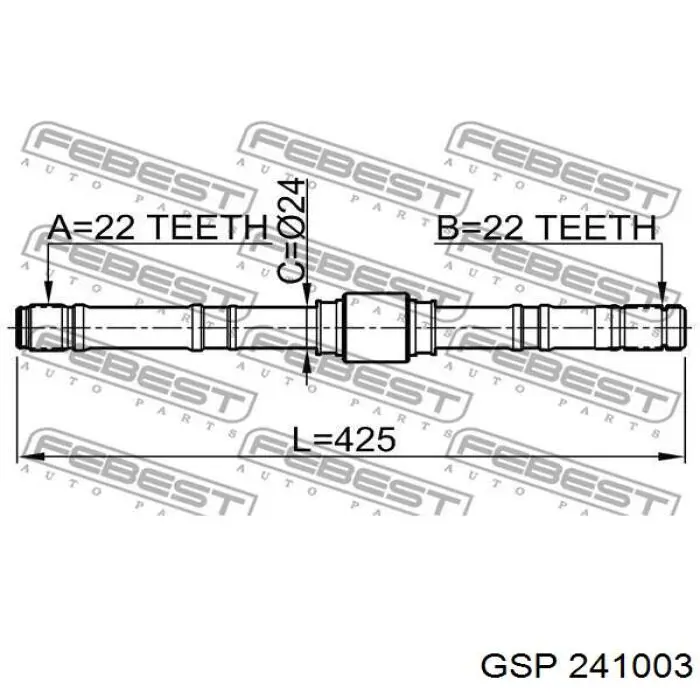 Привод передний левый GSP 241003 цена, от 86.68 USD