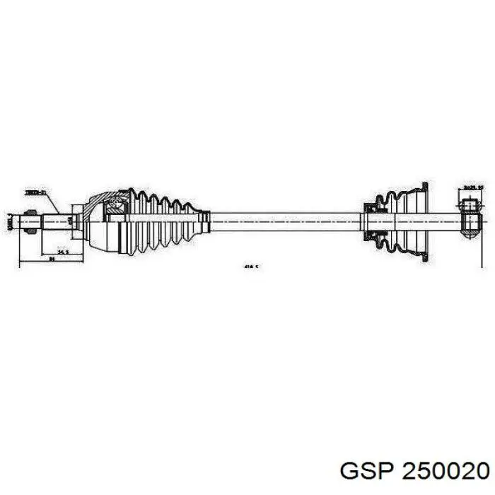 250116 GSP полуось (привод передняя левая)
