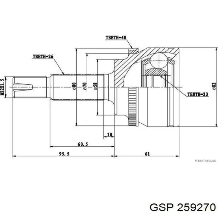 Купить 259270 GSP Привод в сборе левый