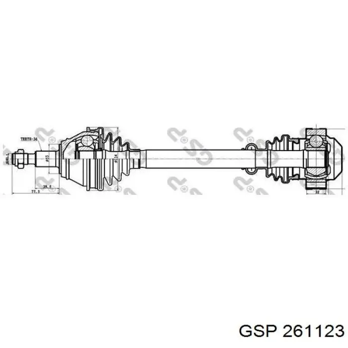261123 GSP полуось (привод передняя левая)