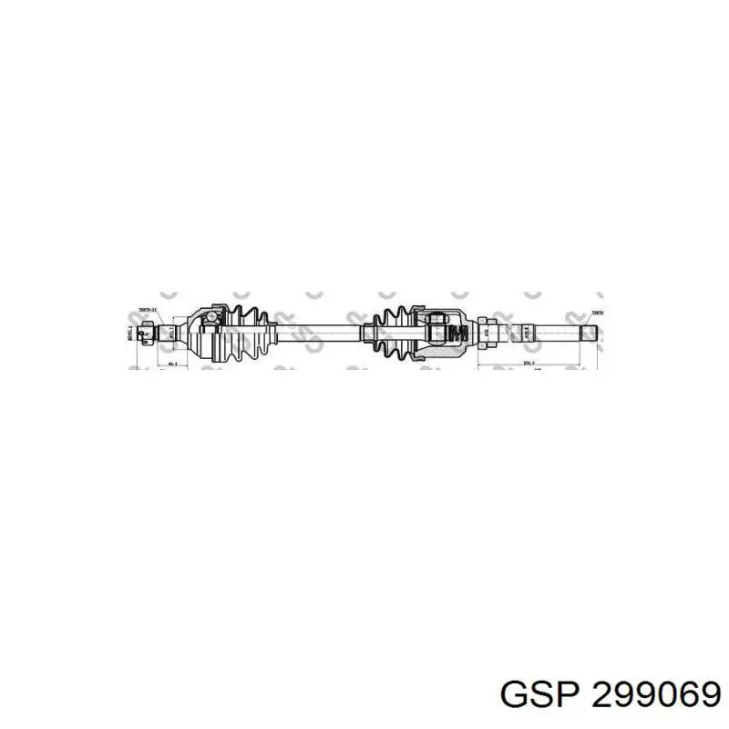 Полуось (привод) передняя правая 299069 GSP