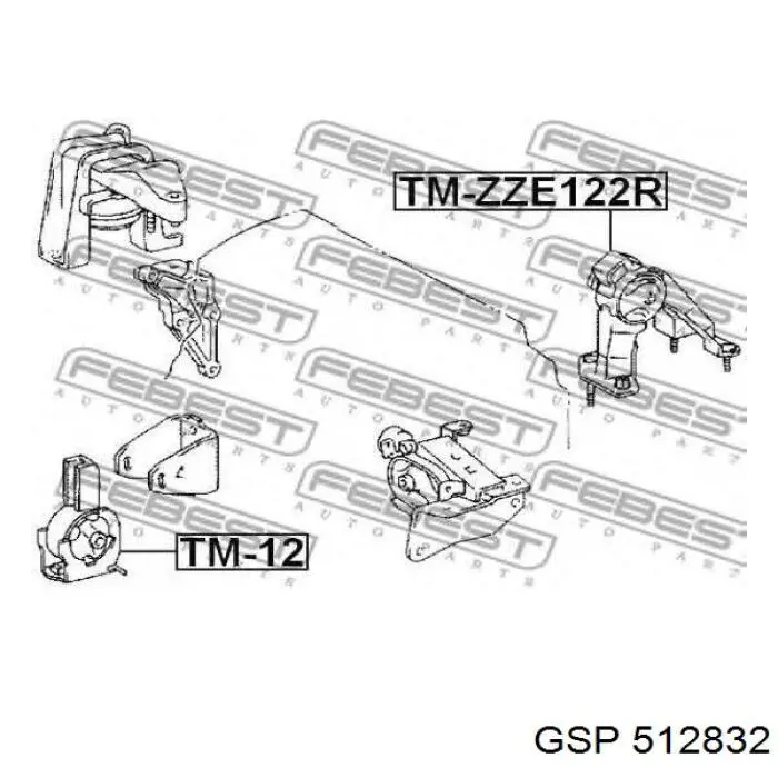 Купить 123710D040 Toyota Гидроопора двигателя задняя
