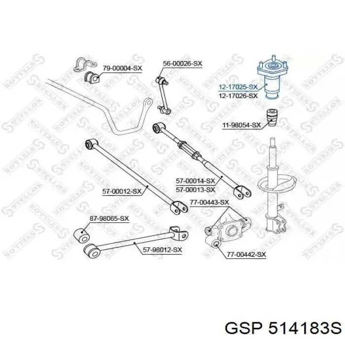 Опора амортизатора заднего левого RC48760 Raiso
