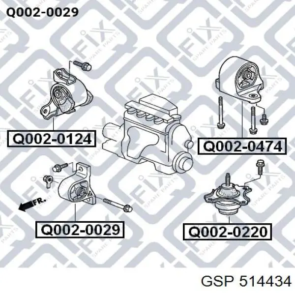 Подушка двигателя GSP 514434