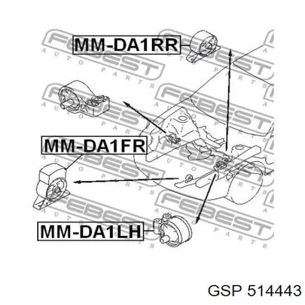 514443 GSP подушка (опора двигателя передняя)