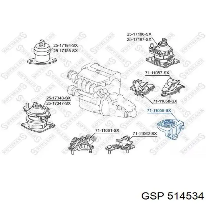 Левая подушка двигателя 514534 GSP