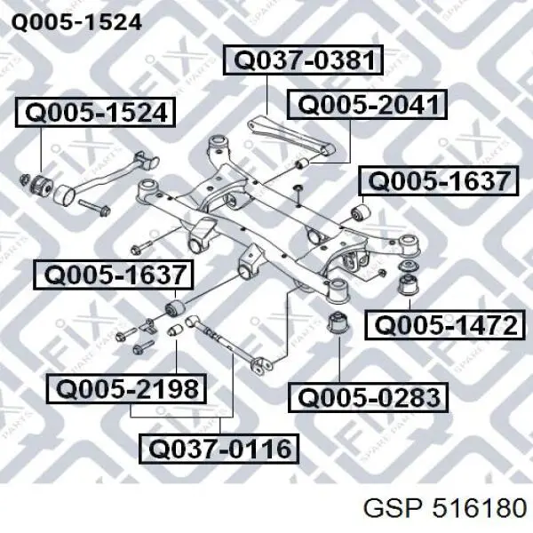 Сайлентблок заднего продольного рычага 516180 GSP