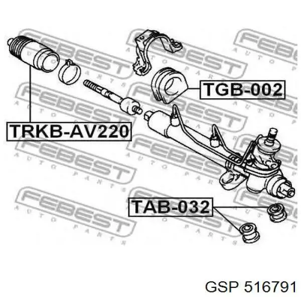Втулка крепления рулевой рейки на Toyota Avensis T22