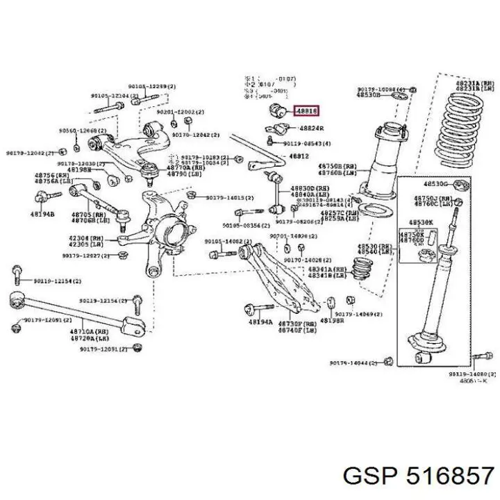 Резинка заднего стабилизатора GSP 516857 цена, от 2.16 USD