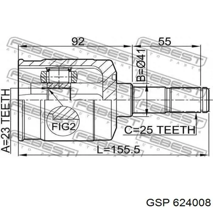 Купить 624008 GSP ШРУС внутренний