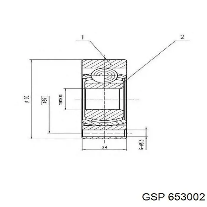 Купить 653002 GSP ШРУС внутренний