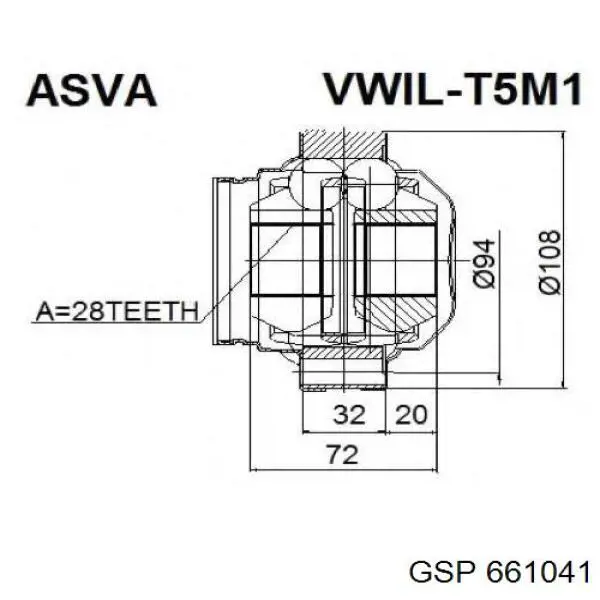 Купить 661041 GSP Шрус внутренний левый