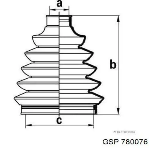 Пыльник ШРУСа внешний, правый GSP 780076 цена, от 10.35 USD
