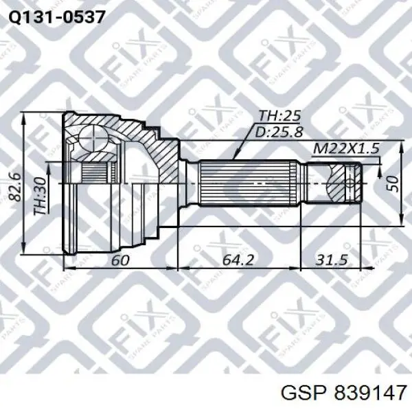 ШРУС наружный передний 495012D102 Hyundai/Kia