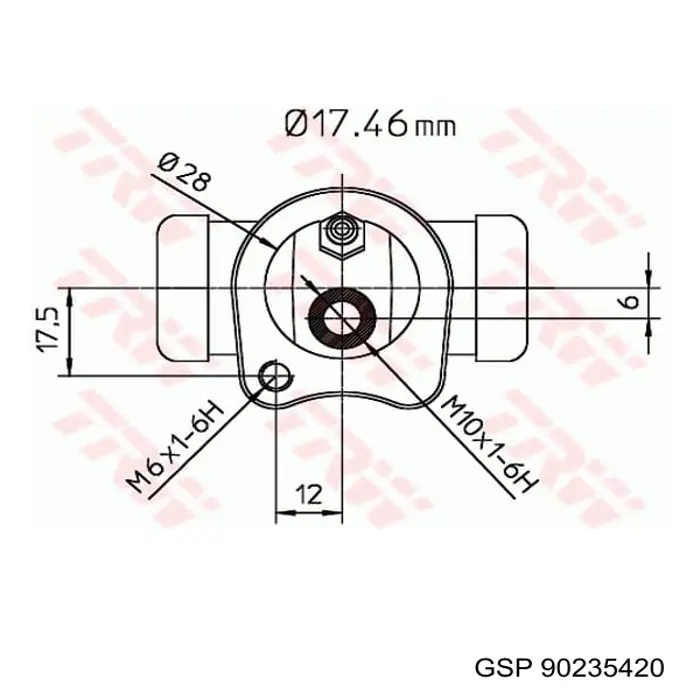 Цилиндр тормозной колесный рабочий задний GSP 90235420