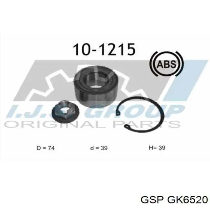 Купить GK6520 GSP Подшипник передней ступицы