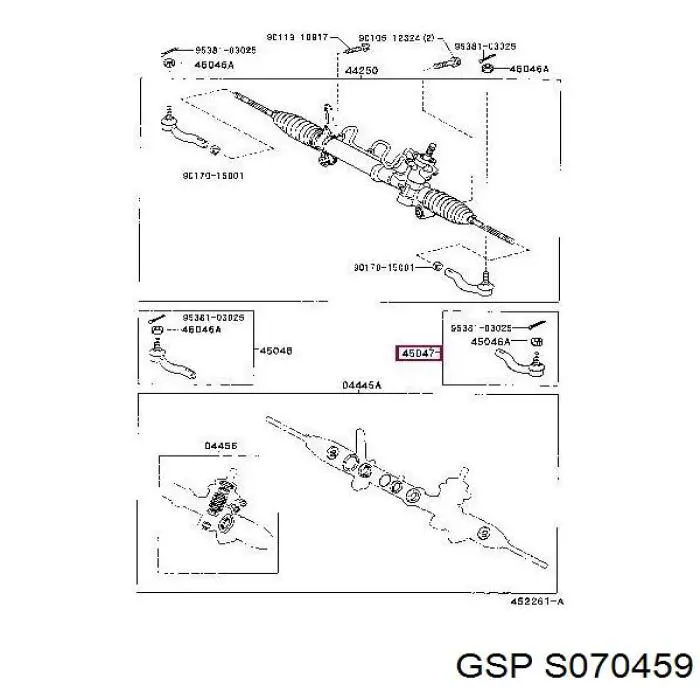 Купить S070459 GSP Наконечник рулевой тяги, внешний