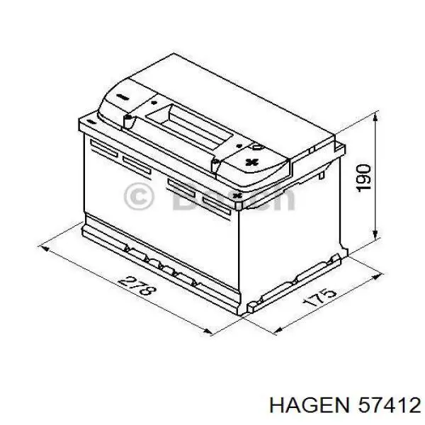 57412 Hagen bateria recarregável (pilha)