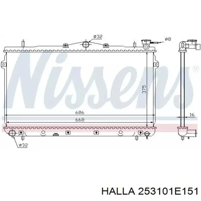 Радиатор охлаждения двигателя HCC 253101E151 цена, от 69.68 USD