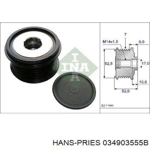 034903555B Hans Pries (Topran) Болт (гайка) крепежа