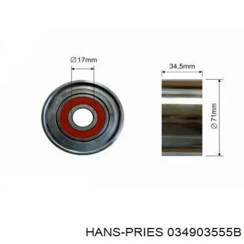 Купить 034903555B Hans Pries (Topran) Болт (гайка) крепежа