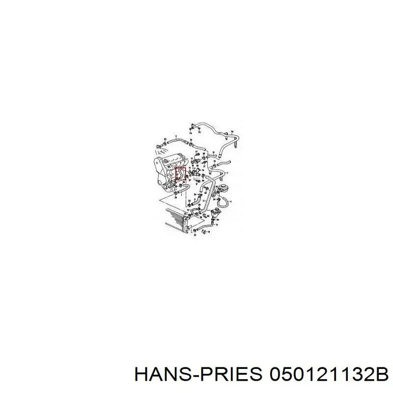 Фланец системы охлаждения Hans Pries (Topran) 050121132B цена, от 2.98 USD