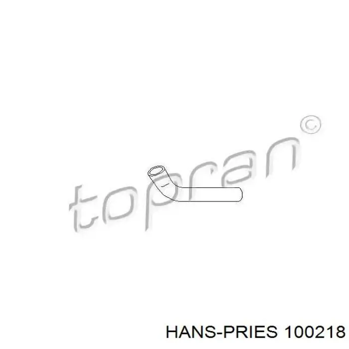 100218 Hans Pries (Topran) шланг (патрубок водяного насоса нагнетательный)