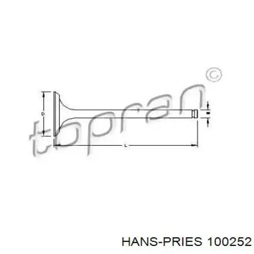 Впускной клапан 100252 Hans Pries (Topran)