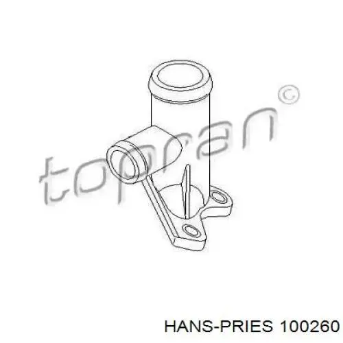 100260 Hans Pries (Topran) фланец системы охлаждения (тройник)