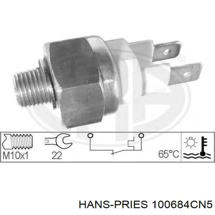 Датчик включения вентилятора радиатора 100684CN5 Hans Pries (Topran)