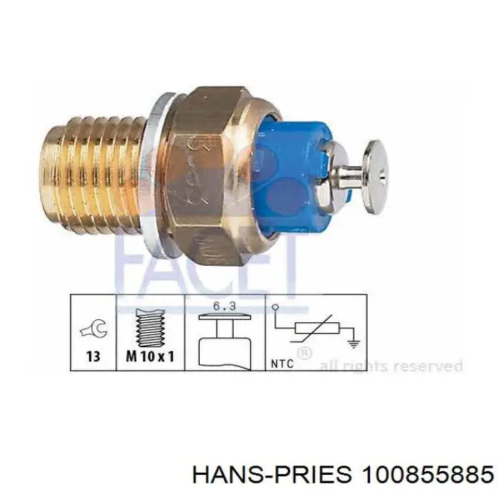 100 855 885 Hans Pries (Topran) датчик температуры масла двигателя