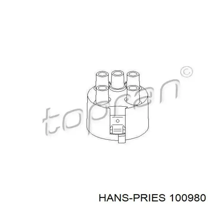 100980 Hans Pries (Topran) tampa de distribuidor de ignição (distribuidor)