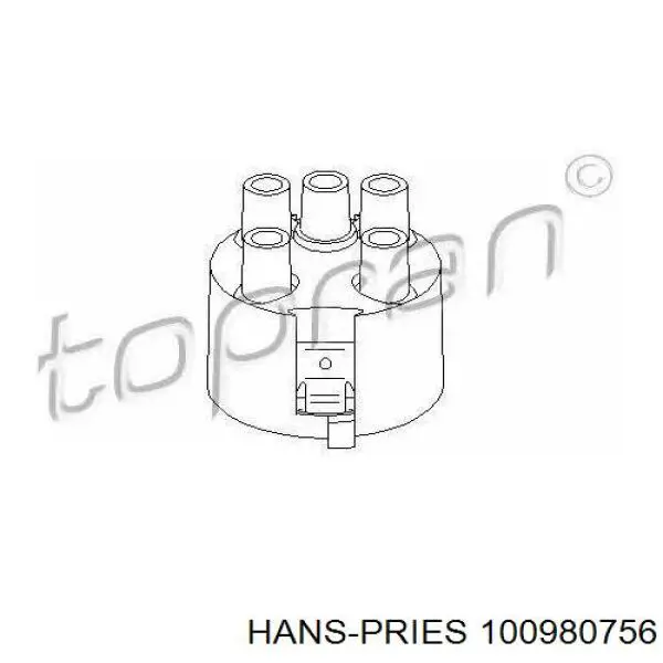 Крышка распределителя зажигания (трамблера) 100980756 Hans Pries (Topran)