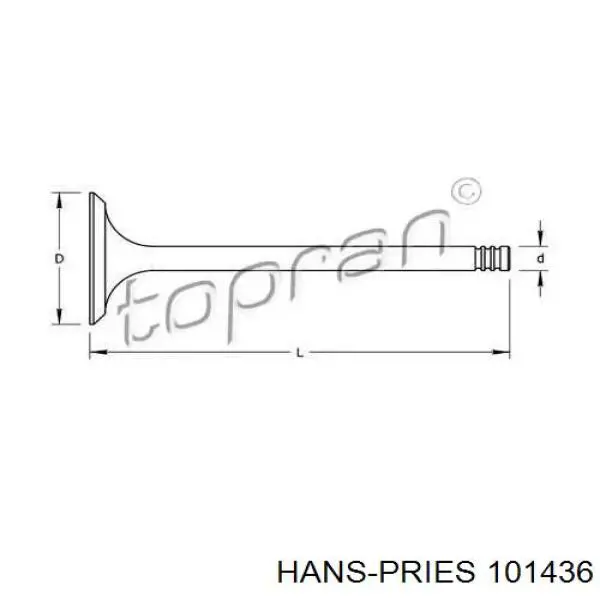 101 436 Hans Pries (Topran) впускной клапан